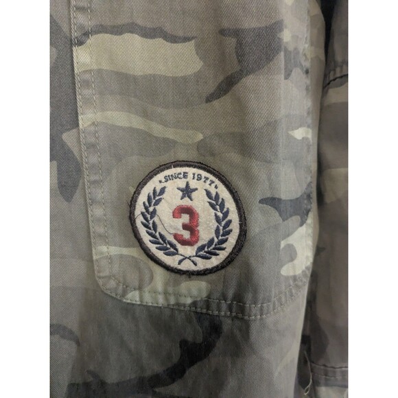 Zara Trafaluc Camo Military Style Long Sleeve Button Up 100% Cotton Size medium - Picture 5 of 8